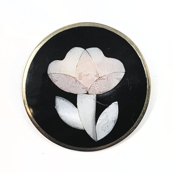 Alpaca Mexico Silver Flower Brooch - Picture 2 of 6